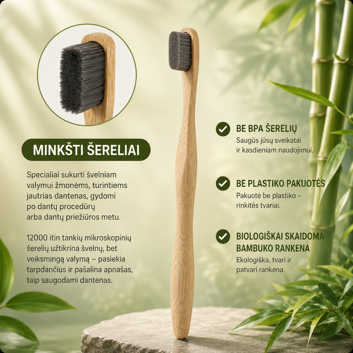 Bamboo šepetėlis
