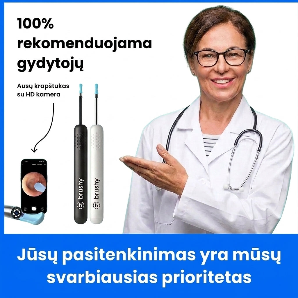 Brushy - Išmanus ausų krapštukas